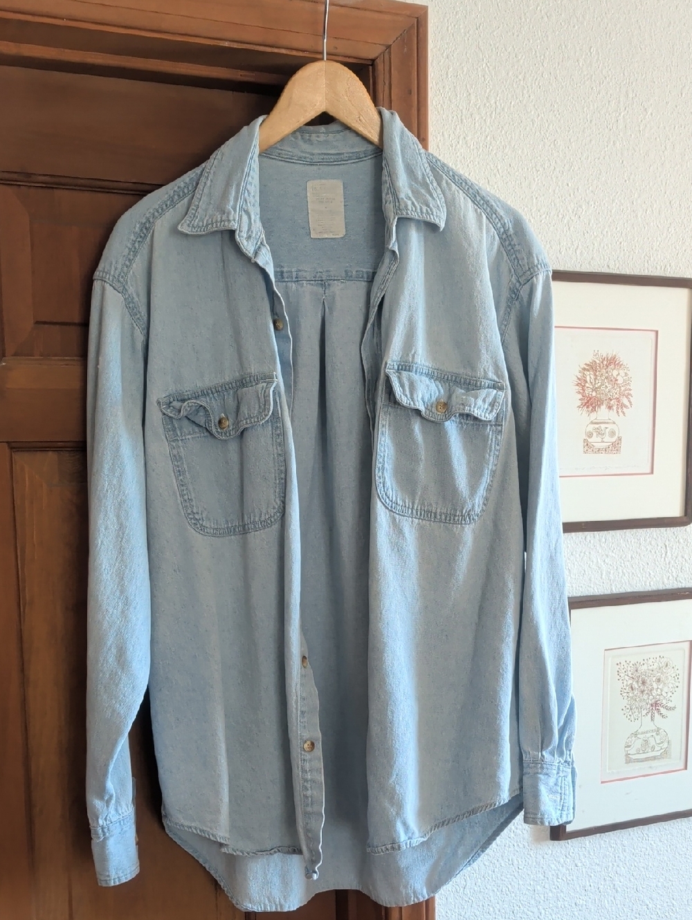 Vintage Old Navy Light Wash Denim Button-Up Shirt